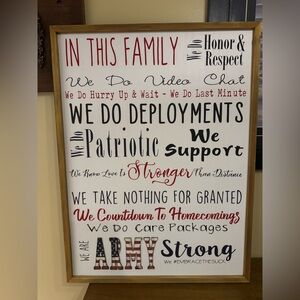Army Strong Family - Deployment Support Handmade Sign